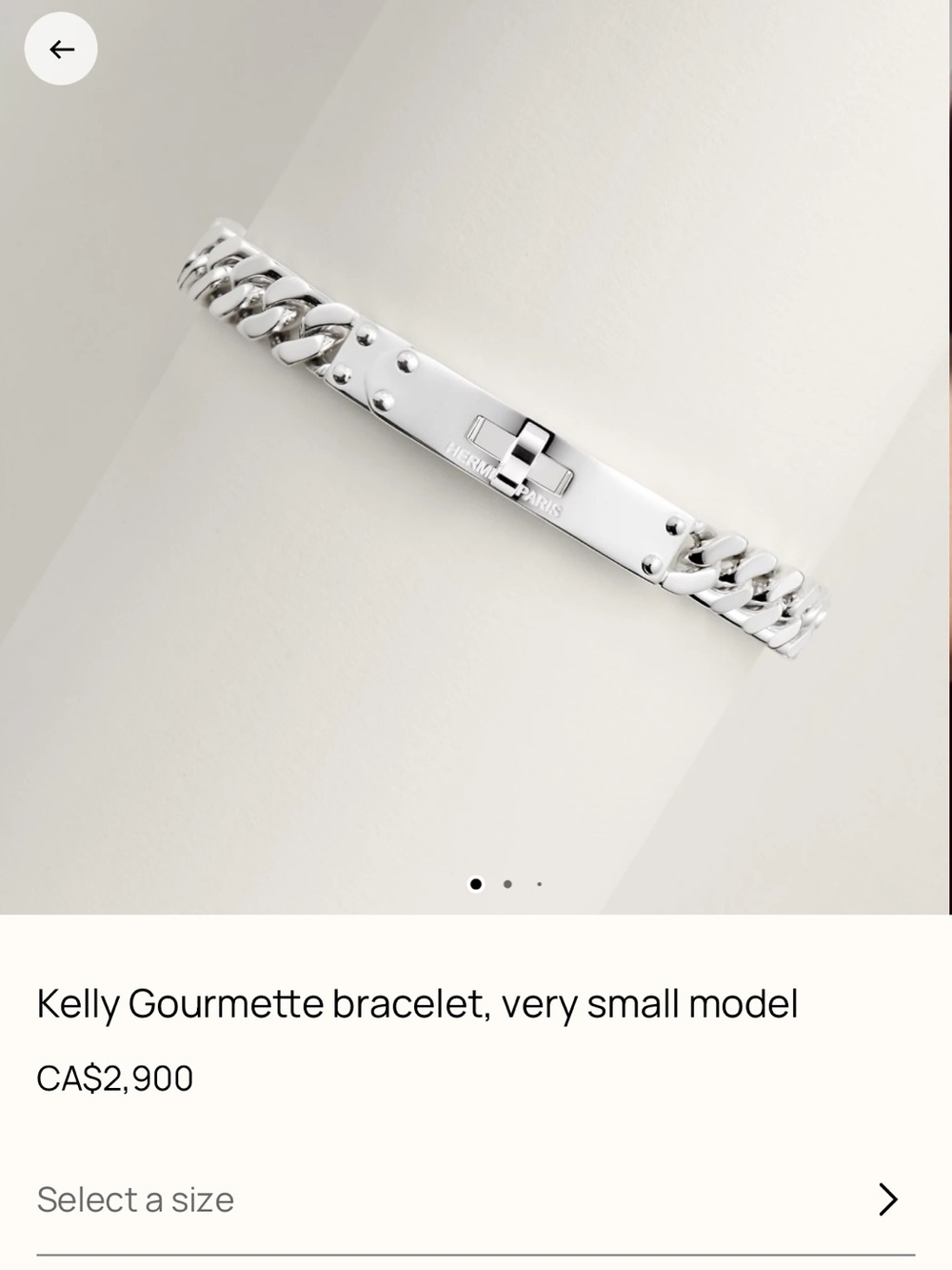 Hermes Kelly Gourmette Bracelet in Silver